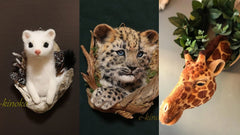 Enchanting Wildlife: A Collection of 10 Needle Felted Animal Wall Decor Pieces