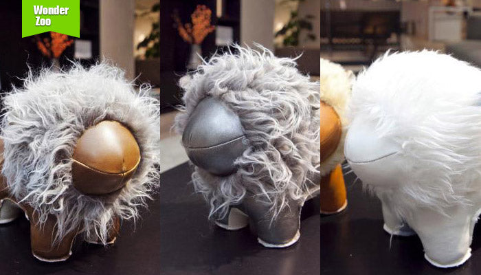 Wonder Zoo | Handmade cute animal leather stuffed lion home decoration
