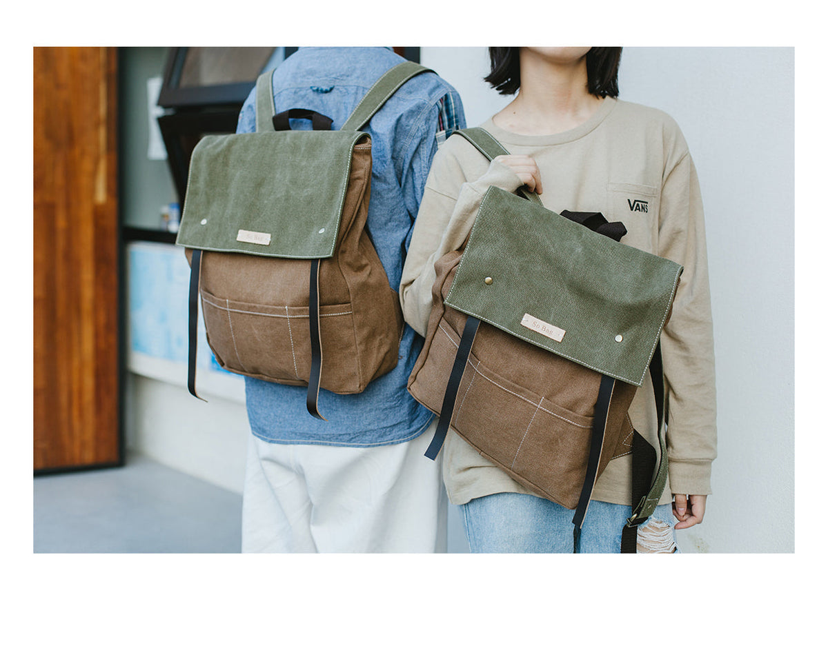 Womens Army Green Canvas Backpack Bag Canvas School Backpacks Rucksack Feltify