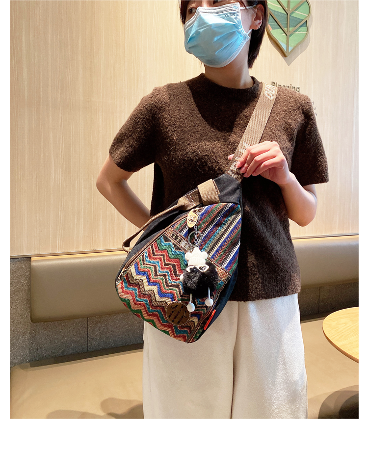 Womens Boho Sling Bag Canvas Crossbody Backpack Canvas 