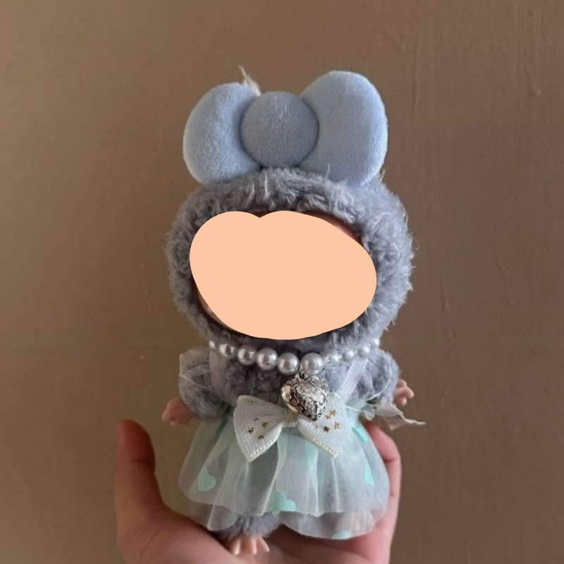 Summer Labubu Outfits Green Dress + Hairbow Accessories Fashion Labubu Outfit Keychain Labubu Clothing