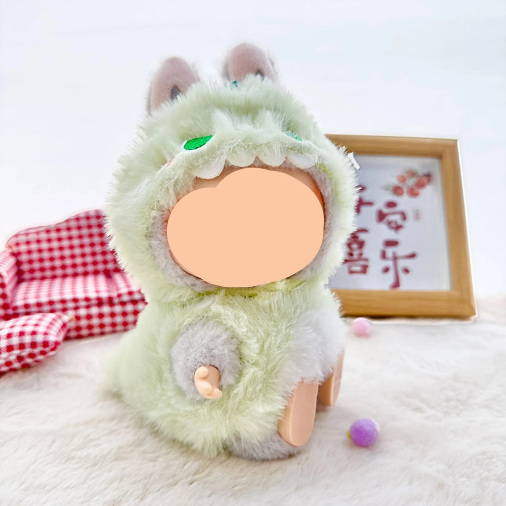 Cos Labubu Clothes Green dinosaur Suit Labubu Outfits Keychain Labubu Clothing