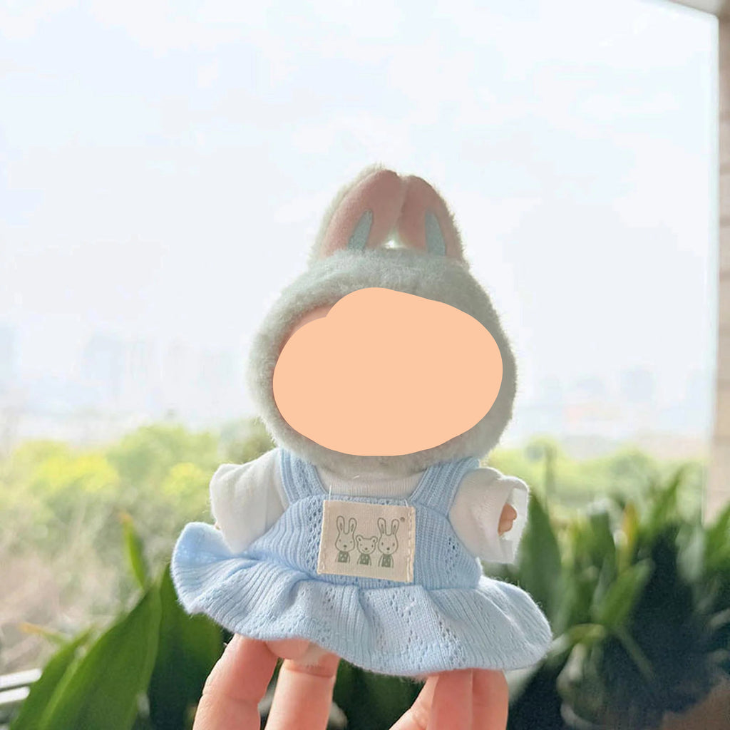 Summer Labubu Clothes Blue Dress Girl Labubu Outfits Keychain Labubu Clothing