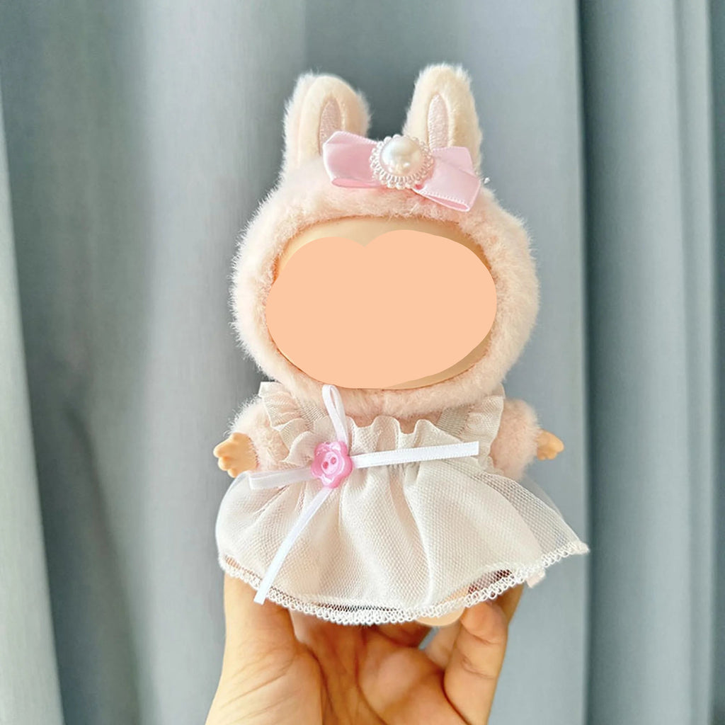 Summer Labubu Clothes White Tulle Dress Girl Labubu Outfits Keychain Labubu Clothing