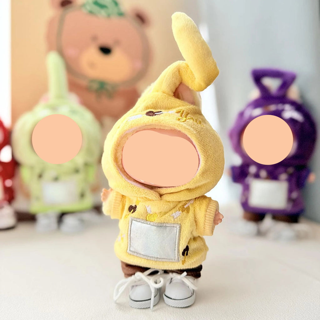 Cos Labubo Clothes Yellow Teletubbies Suit + Shoes Labubo Outfits Keychain Labubo Clothing