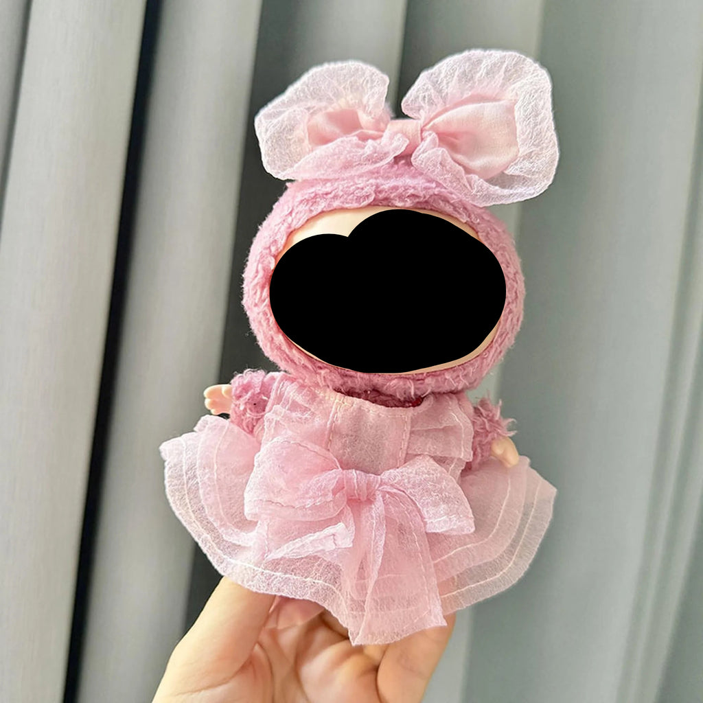 Summer Labubu Clothes Pink Tulle Skirt Labubu Outfits Girl Keychain Labubu Clothing