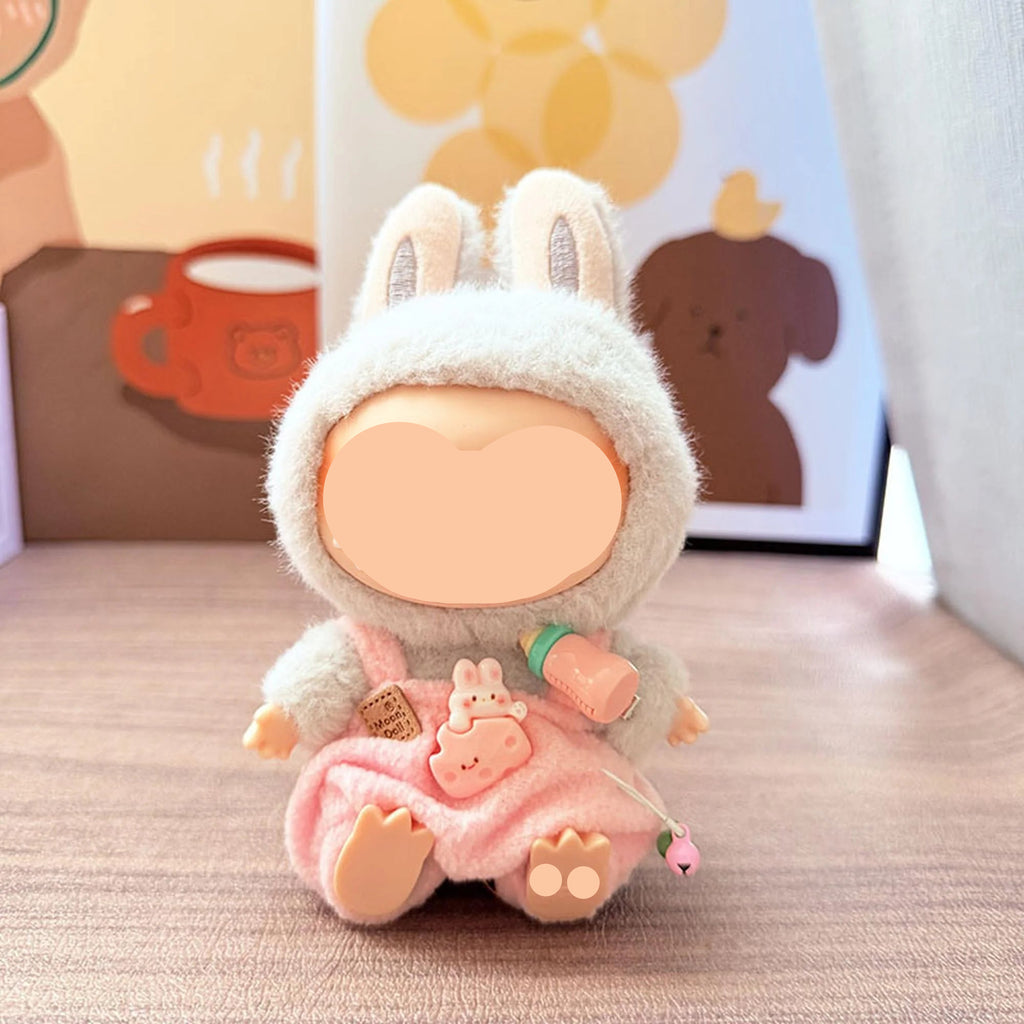 Summer Labubo Clothes Pink Overalls Girl Labubo Outfits Keychain Labubo Clothing