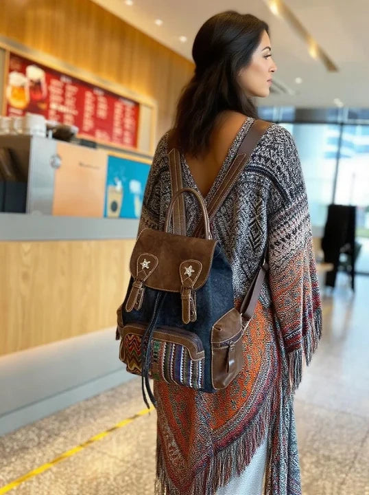 canvas leather backpack womens Black Gray Embroidery Canvas Backpack Boho Backpack Womens Vintage Boh – Feltify