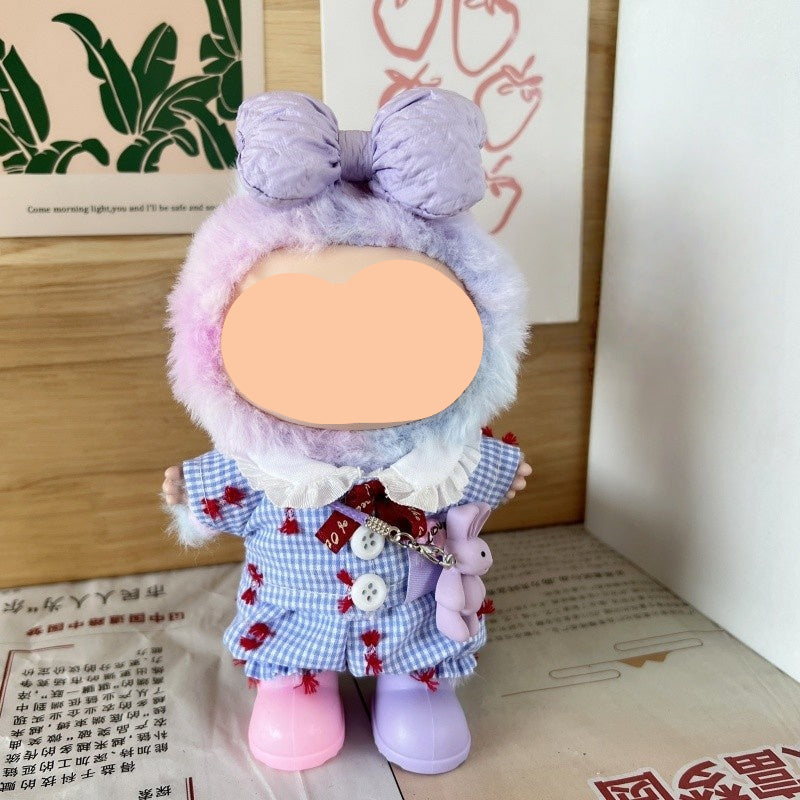 Fall Labubu Outfits Blue Plaid Suit Accessories Fashion Labubu Outfit Keychain Labubu Clothing - Feltify