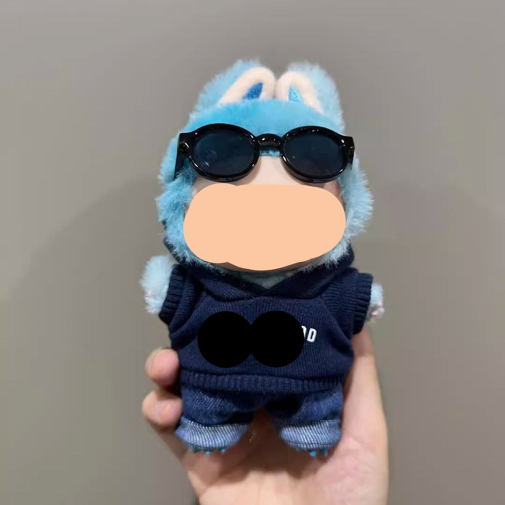 Labubu Outfits Navy Hoodie + Jeans Accessories Fashion Labubu Outfit Keychain Labubu Clothing