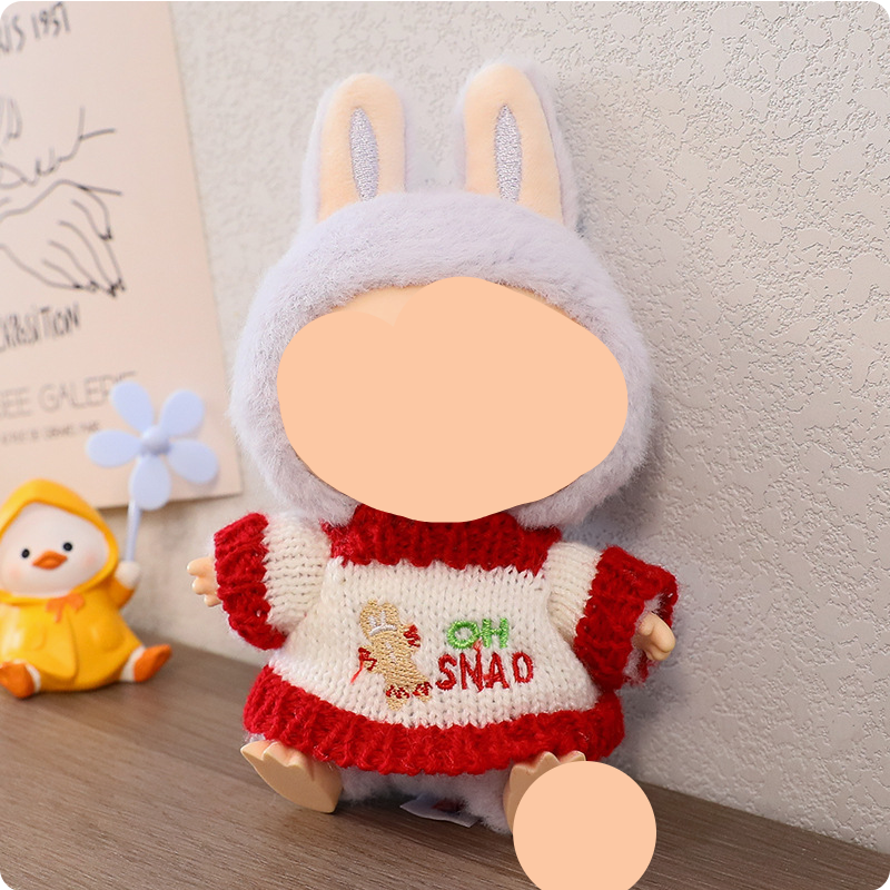 Christmas Labubu Outfits Gingerbread Man Sweater Fashion Labubu Outfit Keychain Labubu Clothing