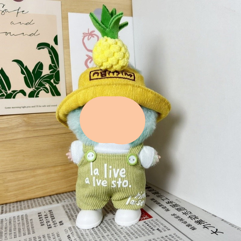 Spring Labubu Outfits Pineapple Overalls + Hat Accessories Fashion Labubu Outfit Keychain Labubu Clothing