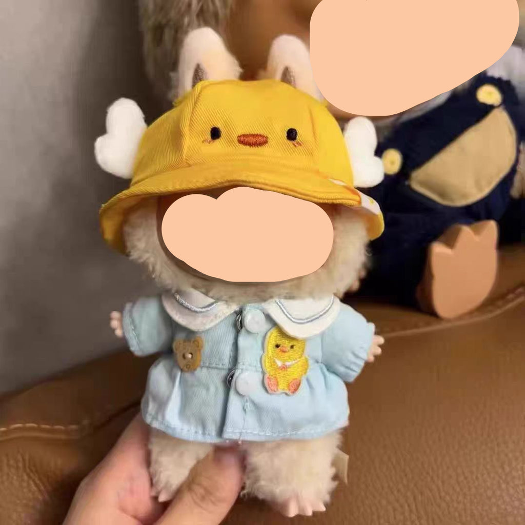 Spring Labubu Outfits Kindergarten Set + Hat Accessories Fashion Keychain Labubu Clothing Labubu Outfit