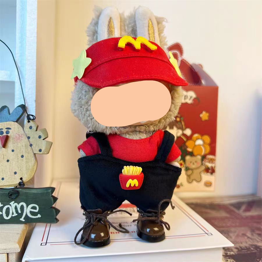 Spring Labubo Outfits French fries Overalls Accessories Fashion Keychain Labubo Clothing Labubo Outfit