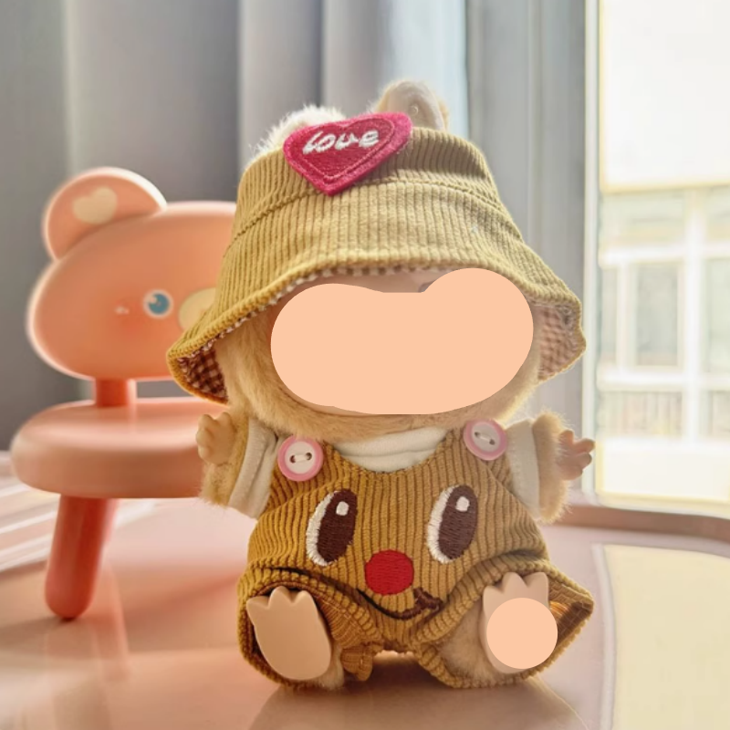 Spring Labubu Outfits Teddy Bear Overalls + Hat Fashion Labubu Outfit Keychain Labubu Clothing