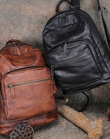 best brown leather backpack Best Brown Leather Bag Rucksack Womens Vintage 16 inches Laptop Backpa –  Feltify