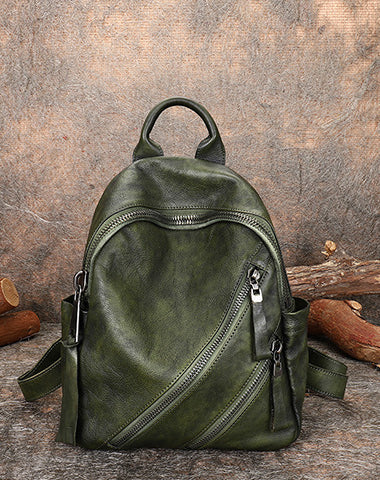 25 vintage leather backpack for women Vintage Green Leather Rucksack Bag Womens Best School Backpack Ladies Leather Backpack Purses