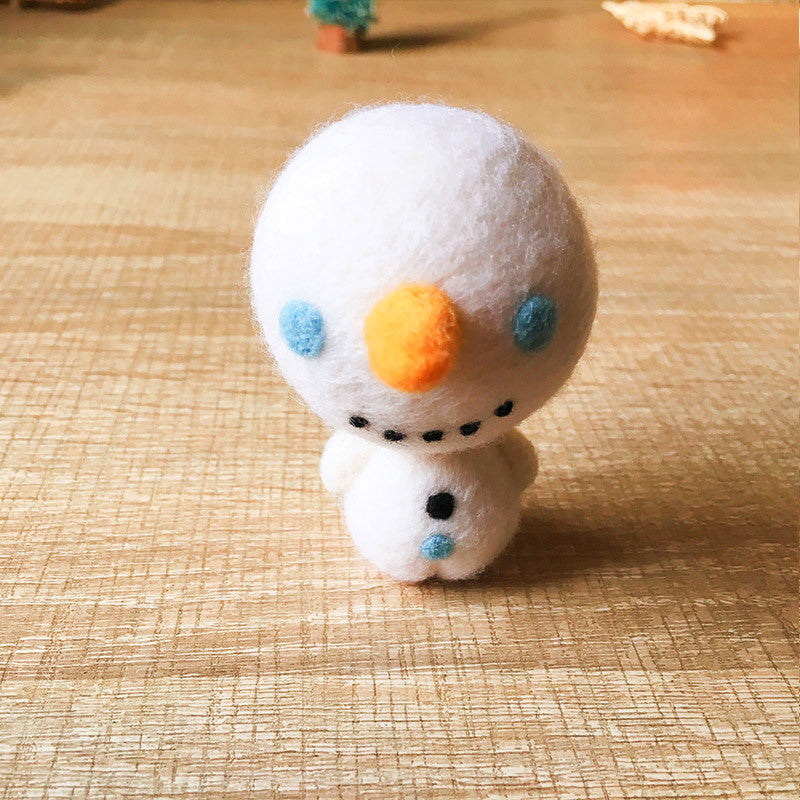 Handmade Needle felted Snowman felting kit project Christmas cute for beginners starters