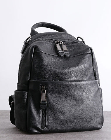 black leather girl backpacks Black Leather School Backpacks Womens Cute College Backpack Bag Black – Feltify