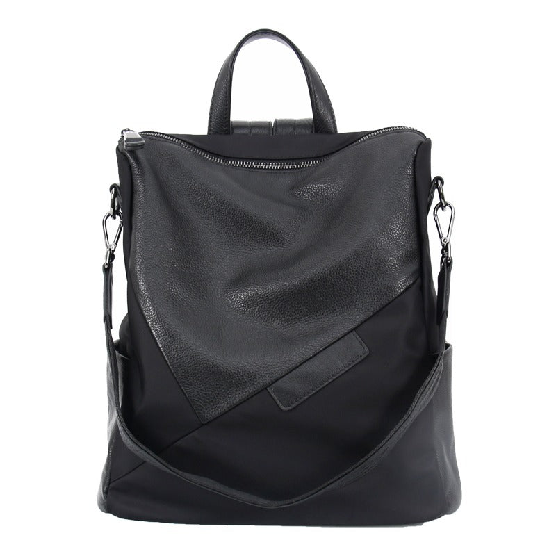 Nylon Rucksack BackpackWomens Convertible Backpack Handbag Black Nylon Backpack