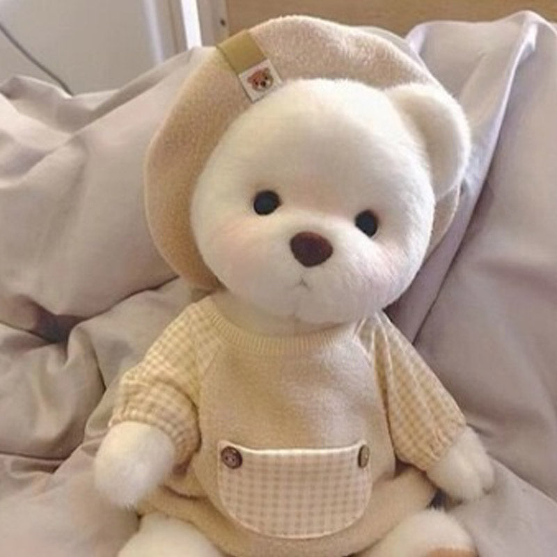 Handmade Cute Teddy Bear Doll With Pink Suit Stuffed Bear Toys Valenti Feltify