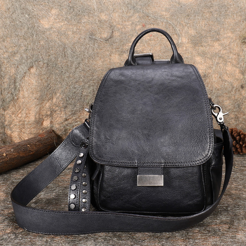 convertible leather school backpack Handmade Backpacks Bag Womens Best Black Gray Leather Shoulder Purse Rucksack Blueback herring BigEye Smalls 1 convertible shoulder tote Walmartvariant Color:Ranger Green Ballistic