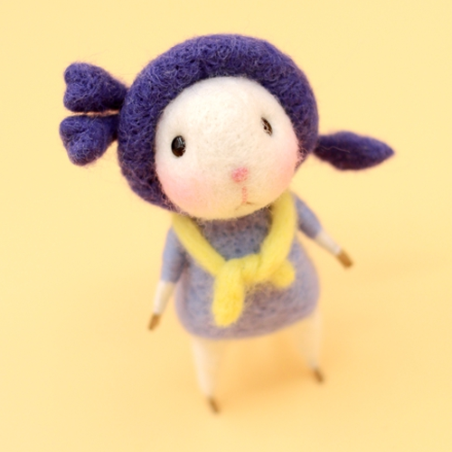 Handmade Needle felted felting project animal constellation cute mouse mice scorpio felted wool doll