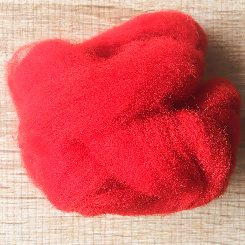 Needle felted wool felting Christmas Red wool Roving for felting supplies short fabric easy felt