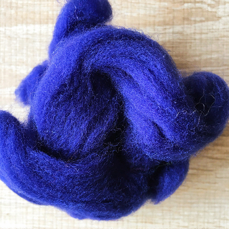 Needle felted wool felting Blue Dark Blue Purple wool Roving for felting supplies short fabric easy felt