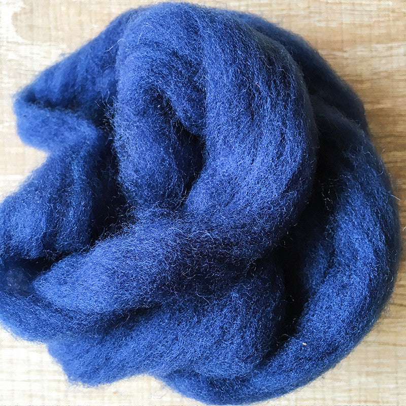 Needle felted wool felting Blue Dark Blueberry  wool Roving for felting supplies short fabric easy felt