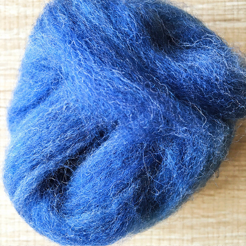 Needle felted wool felting Blue Mix Jean wool Roving for felting supplies short fabric easy felt