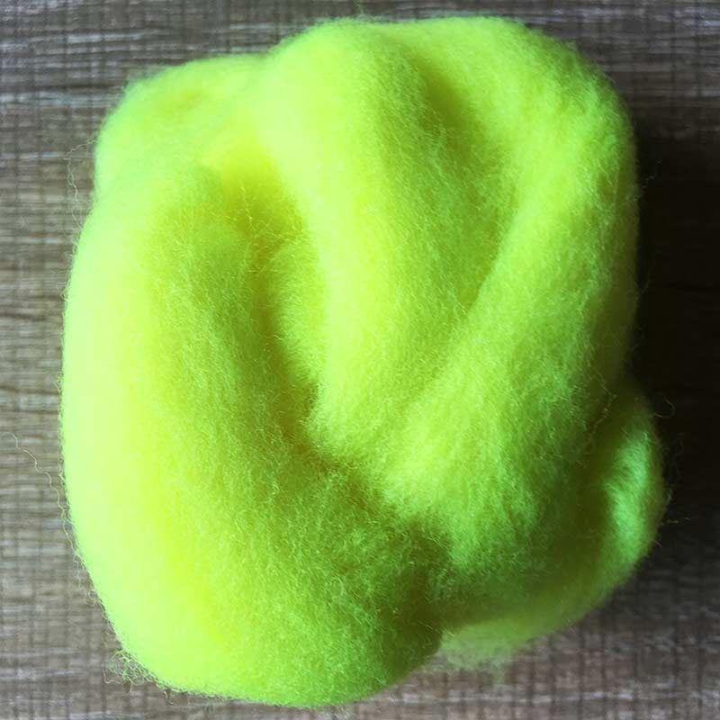 Needle felted wool felting fluorescent yellow wool Roving for felting supplies short fabric easy felt