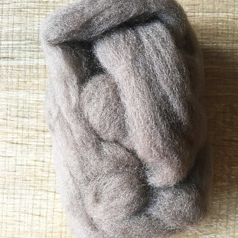Needle felted wool felting gray tan wool Roving for felting supplies short fabric easy felt