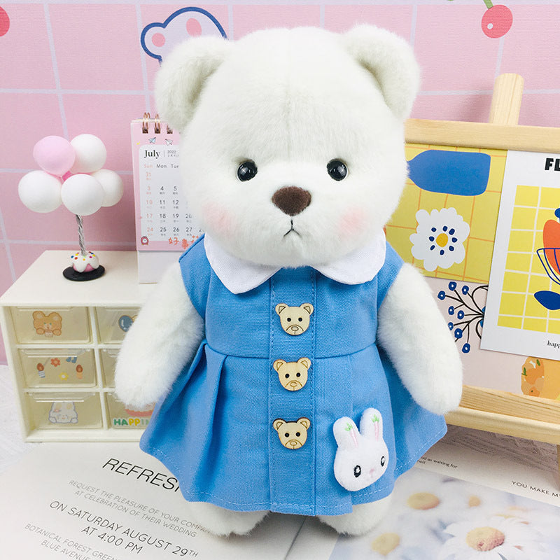 The Best Teddy Bear With Blue Dress Bunny Hat Doll Cos Stuffed Bears Toy  Christmas Gifts for Her / Girlfriend Mom Kids