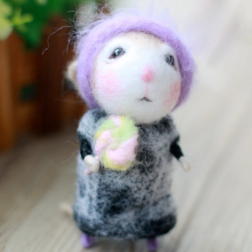 Needle Felted Felting project wool Animals Cute Grandma Mouse