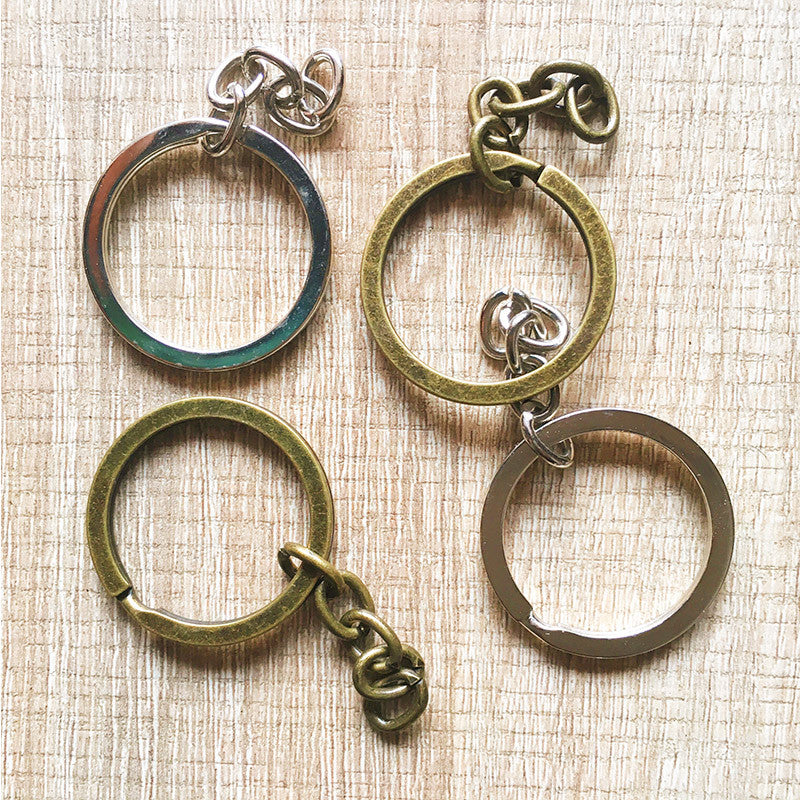 OT Needle Felting Supplies Split Key Rings Keychain Split Rings Silver Antique Silver Vintage Brass