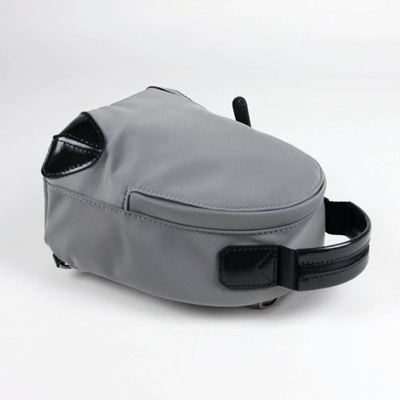 Womens Nylon Small Backpack Bag Light Gray Convertible  display picture 1