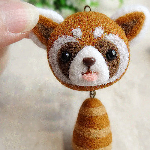 Handmade Needle felted felting kit project Animals fox cute for