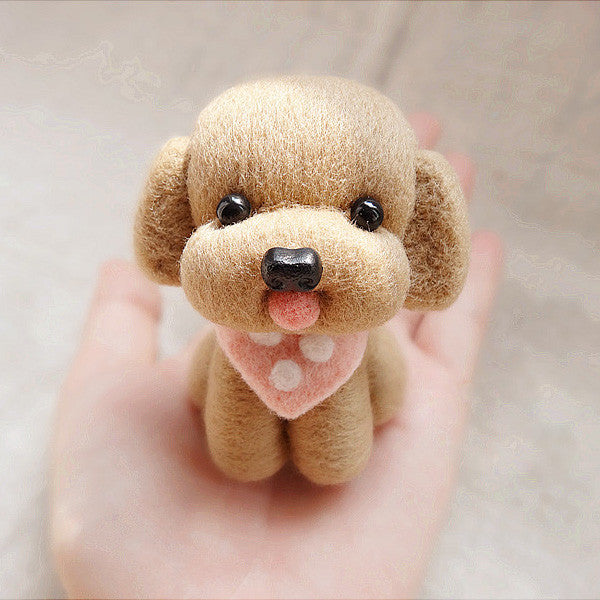 Cute Needle Felted Poodle Dog Needle Felted Puppy Doll Animals Gift for Her