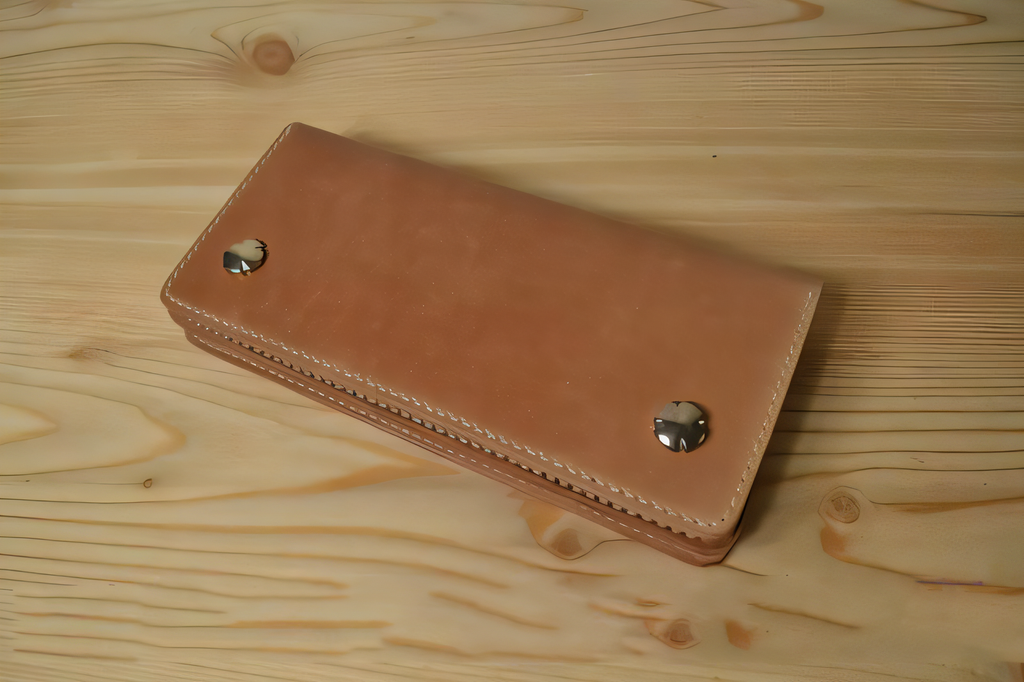 Leather Long Wallet with Double Snaps Pattern – PDF