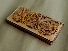 Leather Tooled Floral Long Wallet Pattern – PDF
