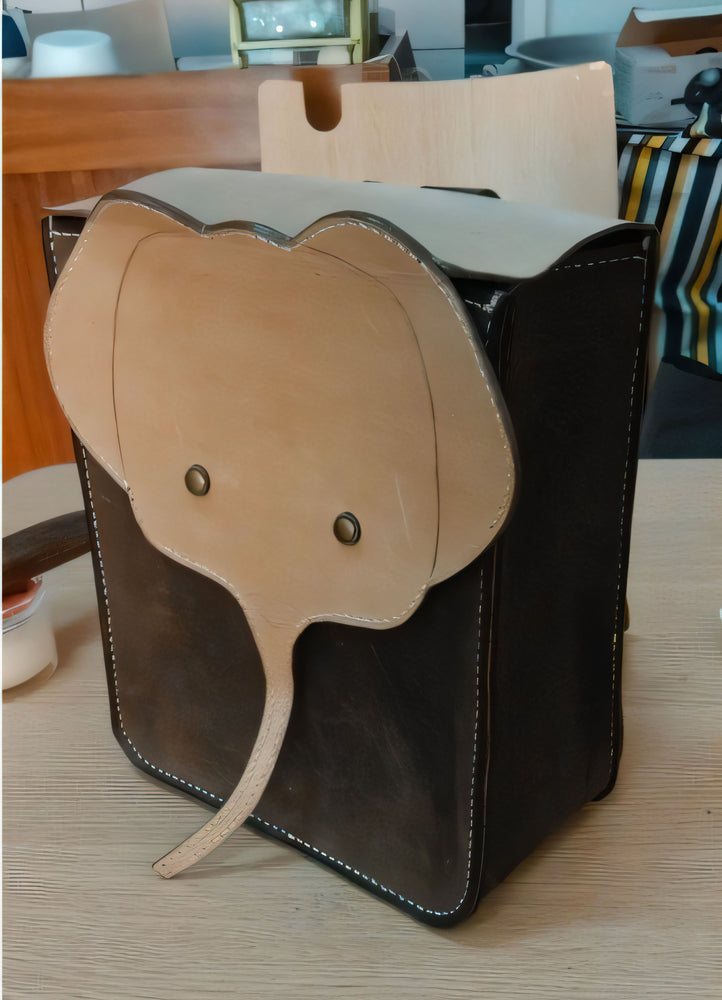 Cute Leather Elephant Backpack Pattern – PDF