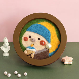 Stitching Masterpiece: Needle Felting Girl with Pearl Earrings Tutorial