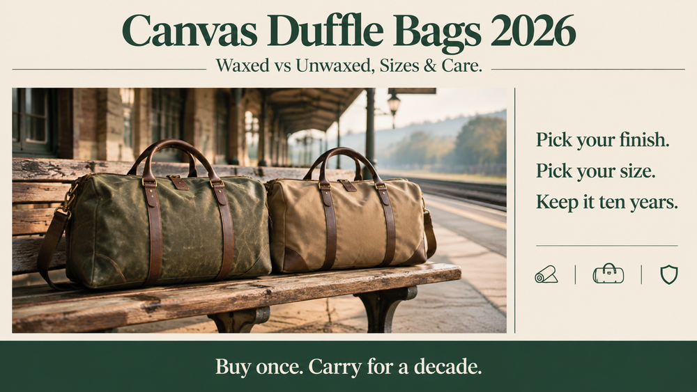 Canvas Duffle Bags 2026: Waxed vs Unwaxed, Sizes, How to Choose & Care