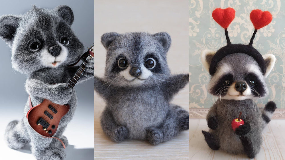 Adorable Raccoon Brigade: 20 Cute Needle Felted Masterpieces for Craft Lovers
