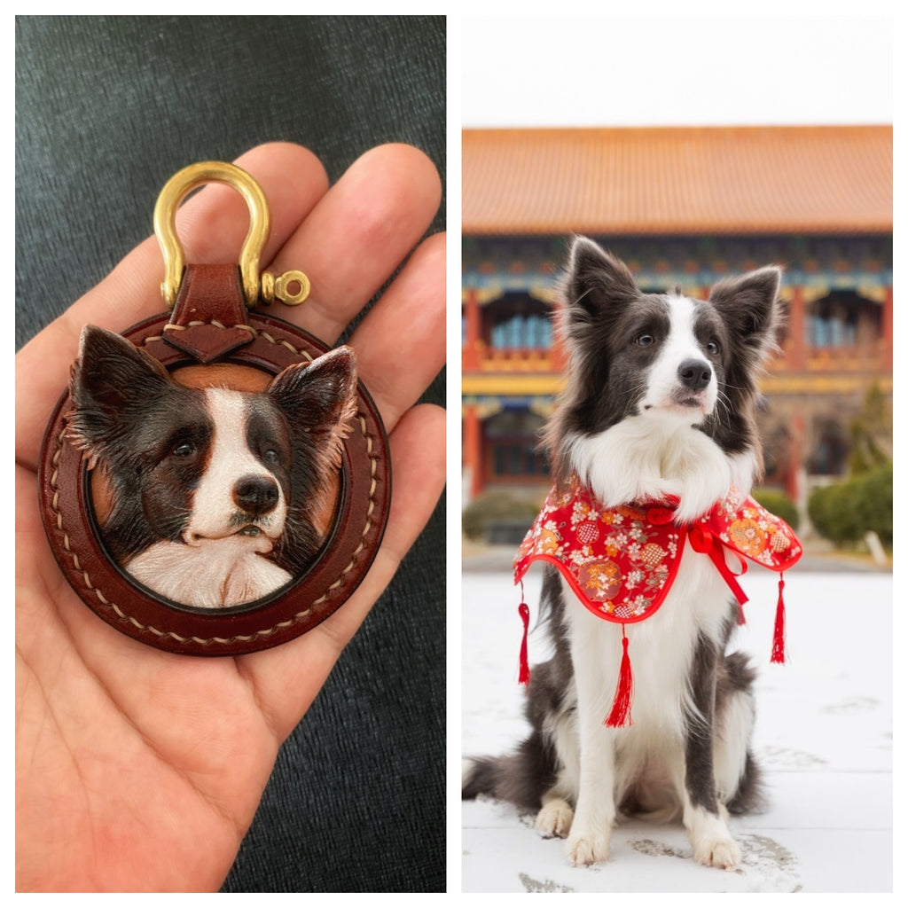 Tooled Leather Pet Memorial Gifts Personalized Dog Remembrance Dog Memorial Keychain - Feltify