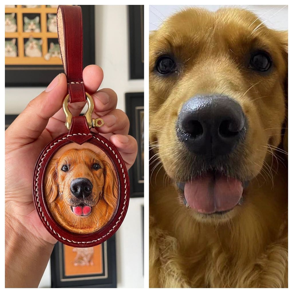 Unique Pet Memory Gifts Tooled Leather Dog Memorial Necklace Pendent Pet Memorial Gifts