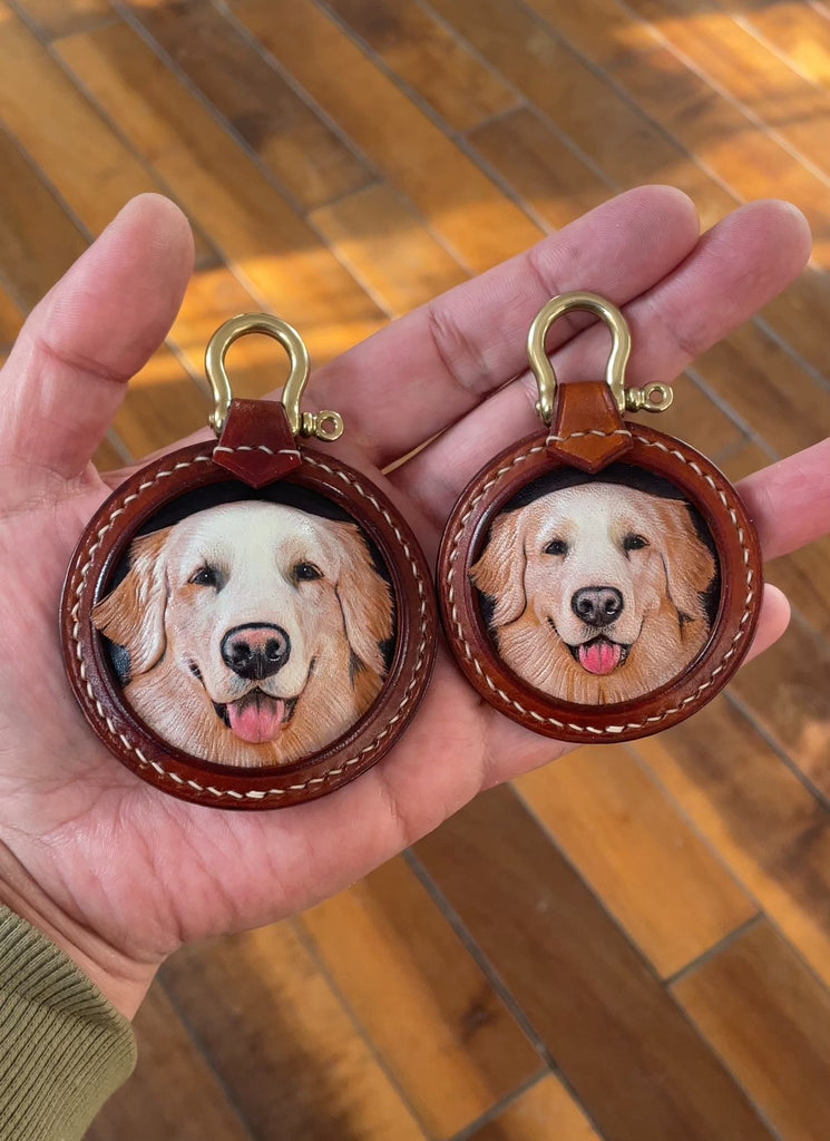 Dog Memorial Gifts Tooled Leather Dog Memorial Necklace Pendent
