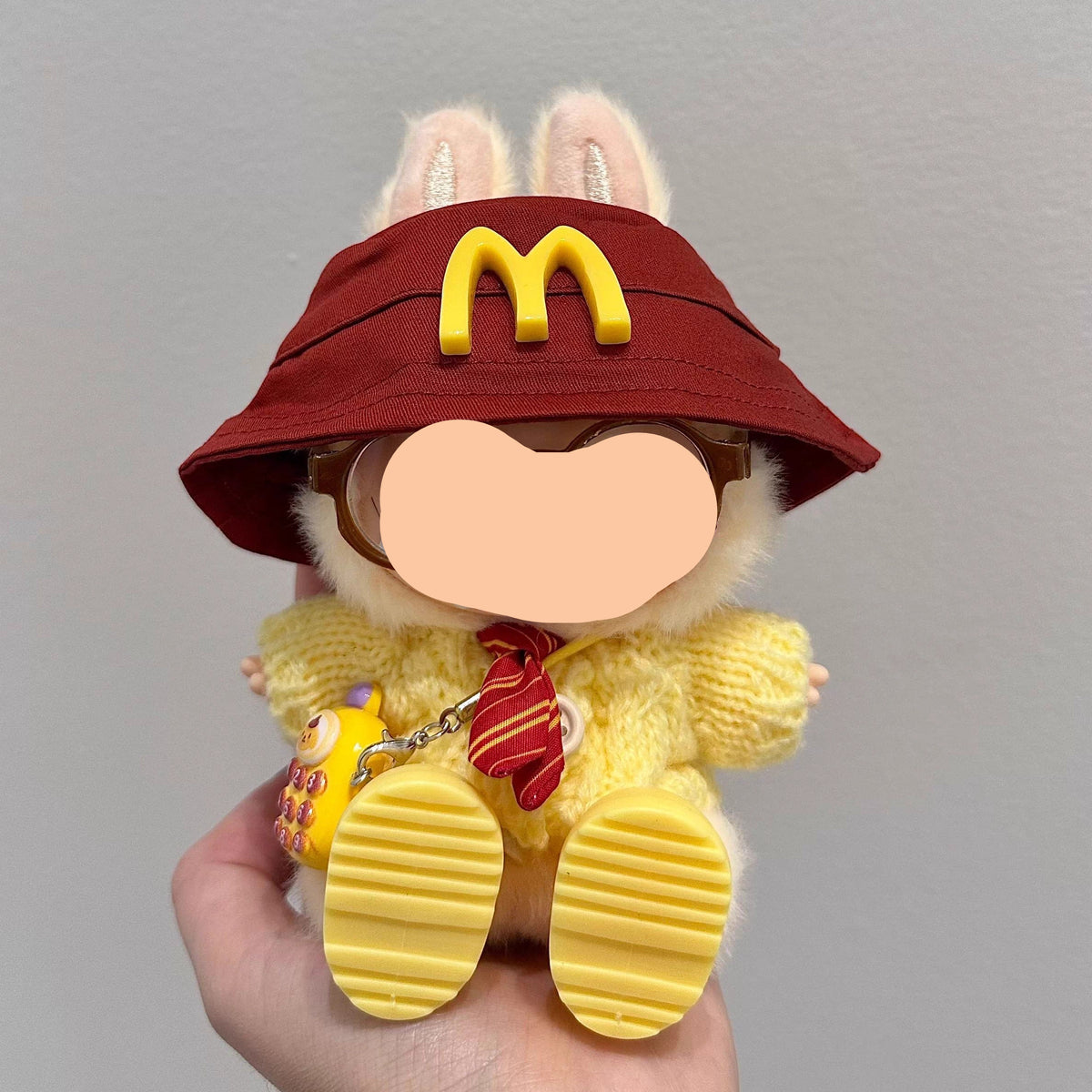 Labubo Outfits Yellow Sweater + Headphone Labubo Outfit Keychain Labub ...