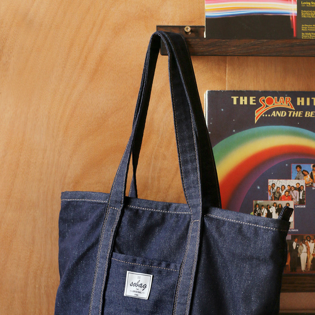Mens Blue Denim Large Tote Bag Denim Handbag Denim Large Tote